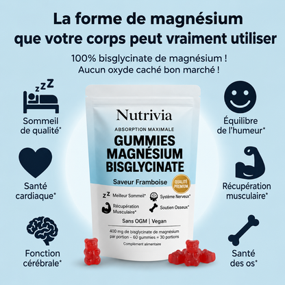 Nutrivia™ Gummies au Magnésium Bisglycinate