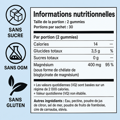 Nutrivia™ Gummies au Magnésium Bisglycinate